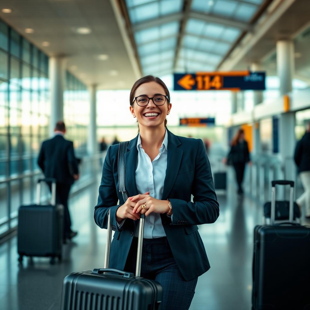 Professional expat arriving at Amsterdam Schiphol airport